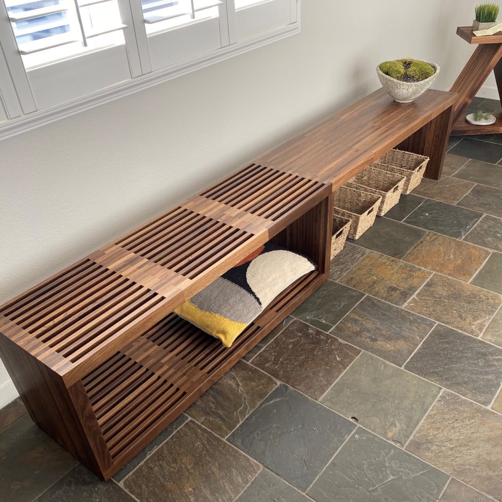 Slatted Tansu Bench