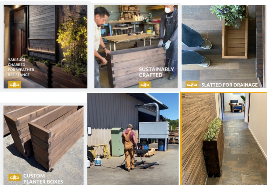 Custom Yakisugi Shou Sugi Ban Planter Boxes